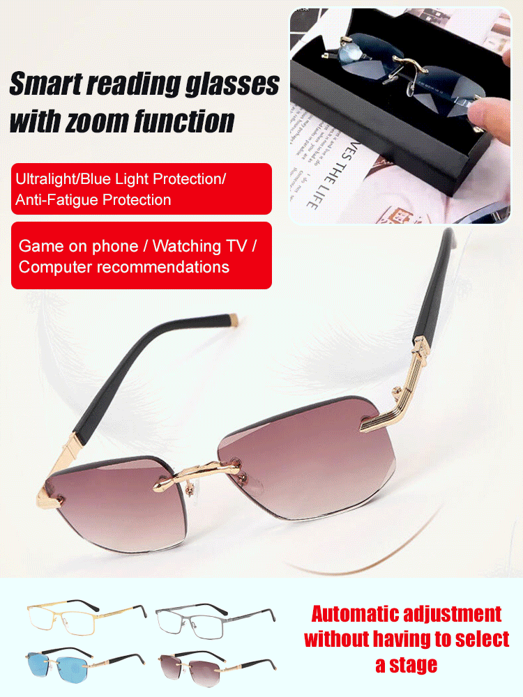 Smart Reading Glasses - Auto-Adjust 100-700 Degrees for Crystal-Clear Vision