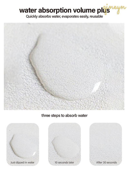 [Water-Absorbing & Oil-Resistant] Rose-Patterned Kitchen & Bathroom Diatomaceous Earth Drain Mat