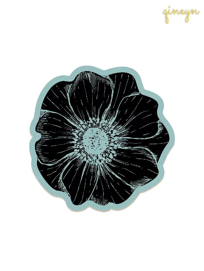 [Water-Absorbing & Oil-Resistant] Rose-Patterned Kitchen & Bathroom Diatomaceous Earth Drain Mat